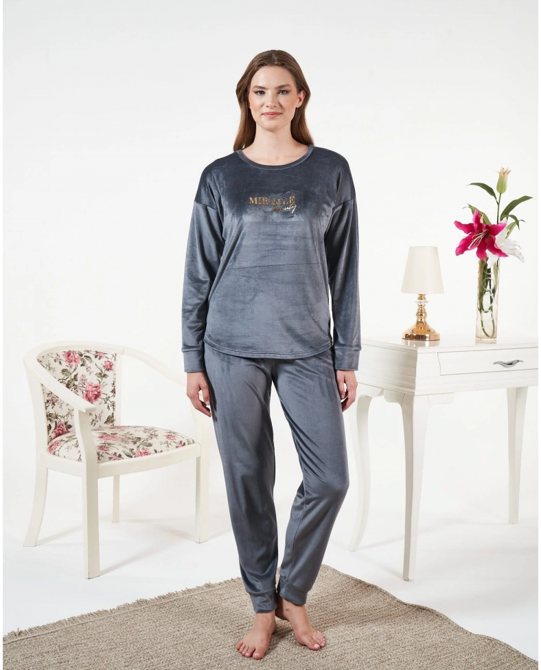 Estiva 25381 Uzun Kol Kadife Pijama Takımı