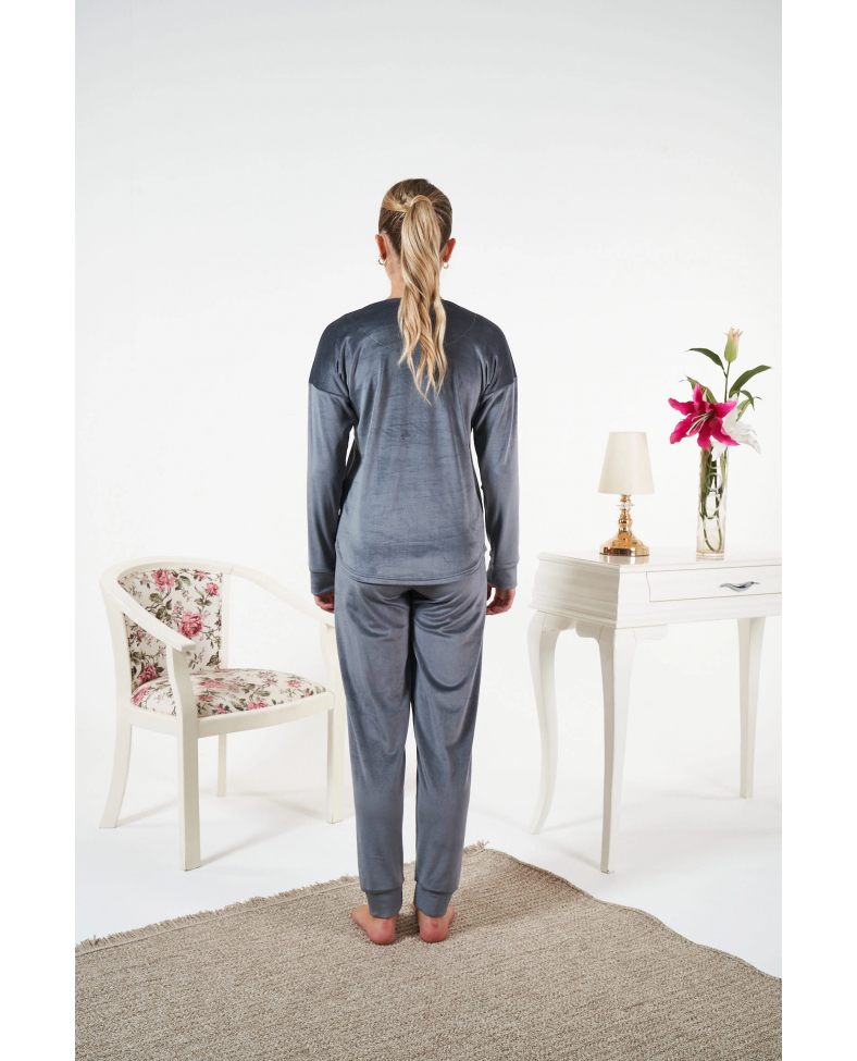 Estiva 25383 Uzun Kol Kadife Pijama Takımı