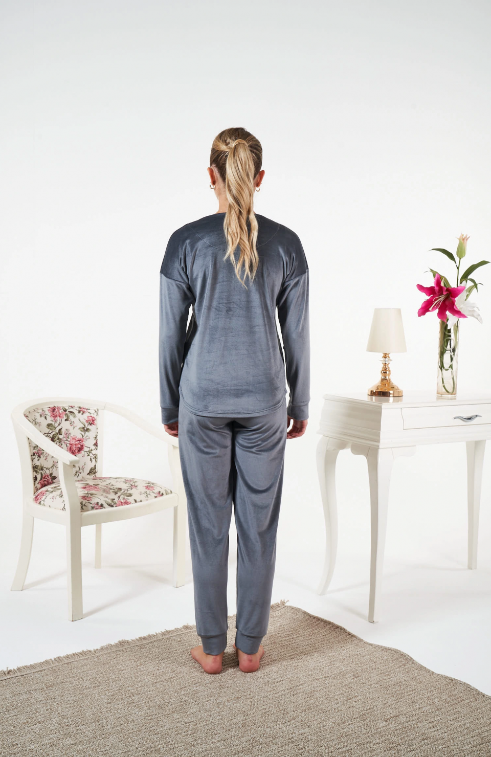 Estiva 25383 Uzun Kol Kadife Pijama Takımı