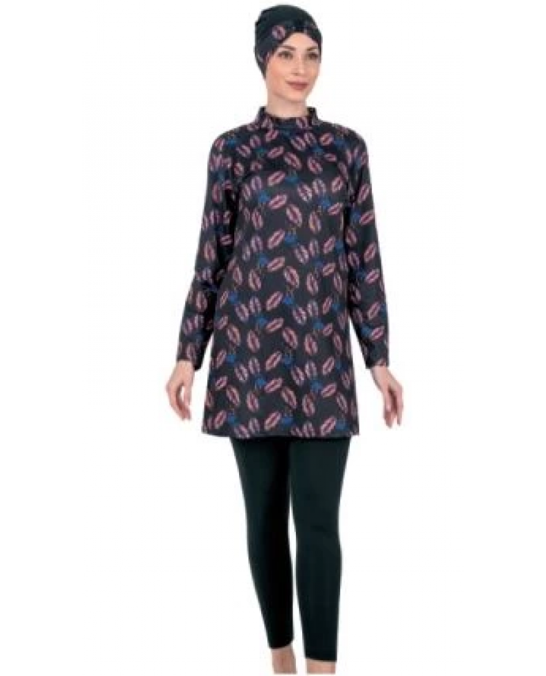 Fantasy 3310 Bayan Yaprak  Desenli Tesettür Mayo