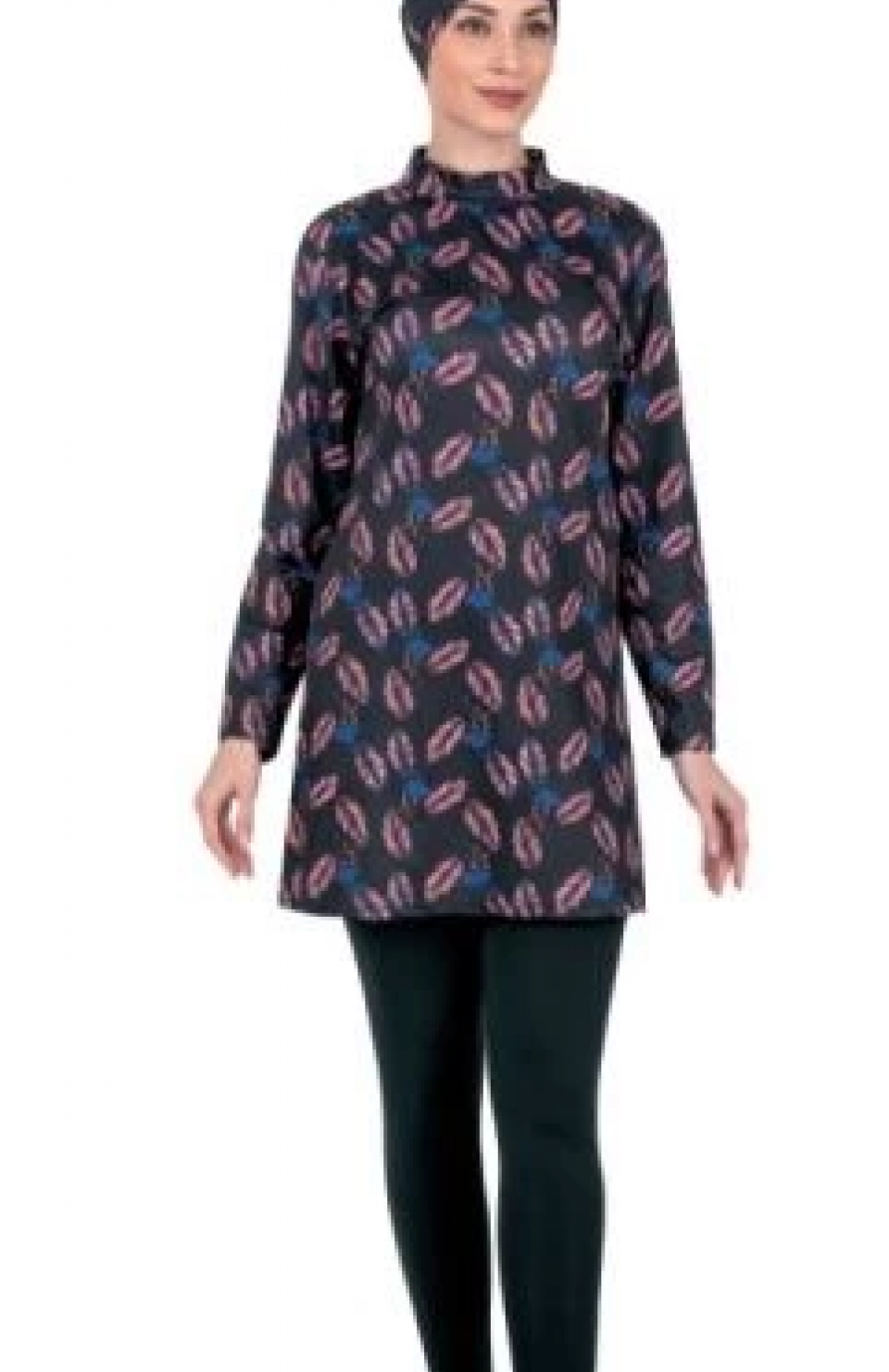 Fantasy 3310 Bayan Yaprak  Desenli Tesettür Mayo