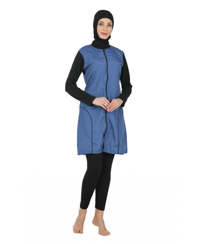 Fantasy 3372 Bayan Tam Kapalı Paraşüt Kumaş Tesettür Mayo