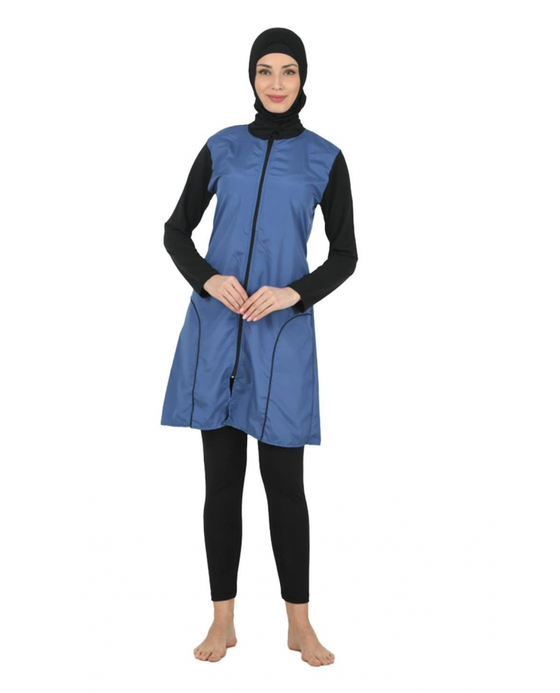 Fantasy 3372 Bayan Tam Kapalı Paraşüt Kumaş Tesettür Mayo