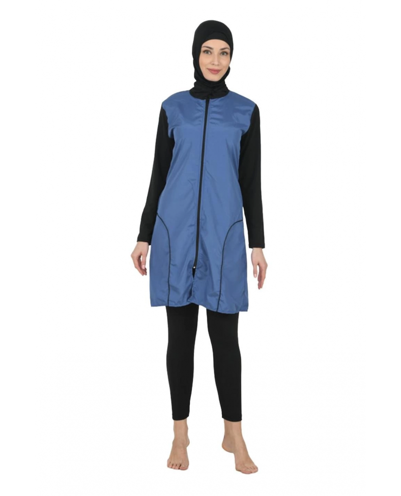 Fantasy 3372 Bayan Tam Kapalı Paraşüt Kumaş Tesettür Mayo