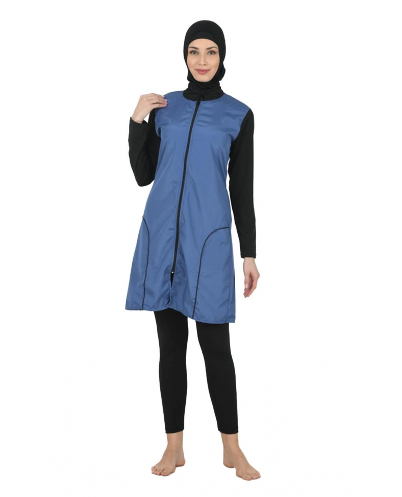 Fantasy 3372 Bayan Tam Kapalı Paraşüt Kumaş Tesettür Mayo