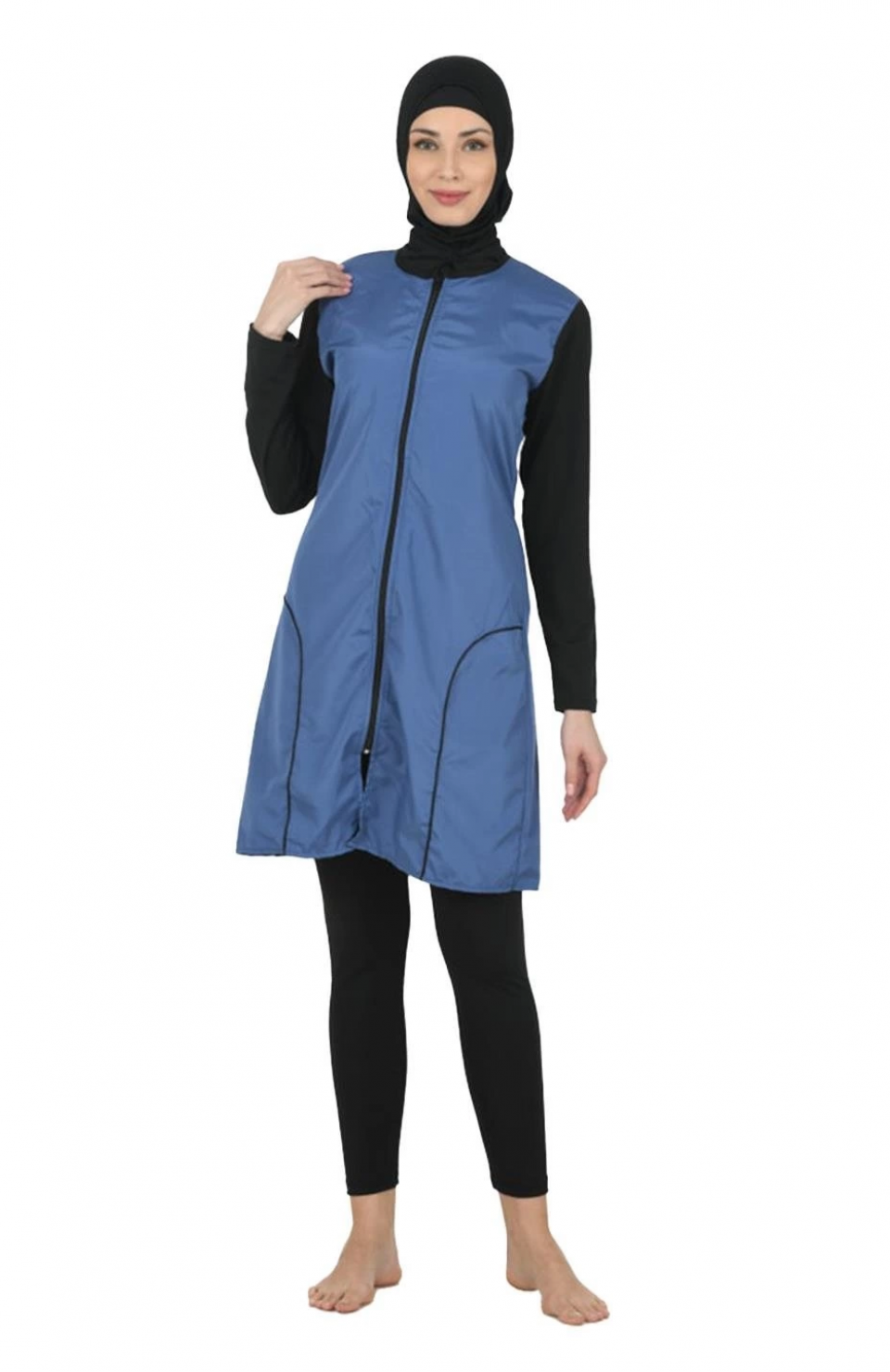 Fantasy 3372 Bayan Tam Kapalı Paraşüt Kumaş Tesettür Mayo