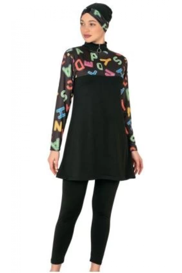 Fantasy 3407  Bayan Desenli Tesettür Mayo