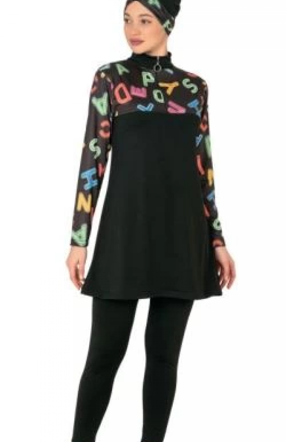 Fantasy 3407  Bayan Desenli Tesettür Mayo