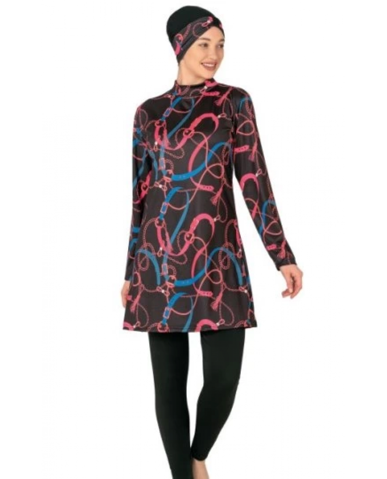 Fantasy 3408  Bayan Desenli Tesettür Mayo