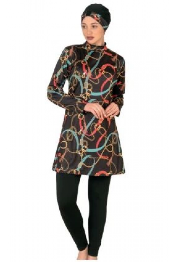 Fantasy 3412  Bayan Desenli Tesettür Mayo