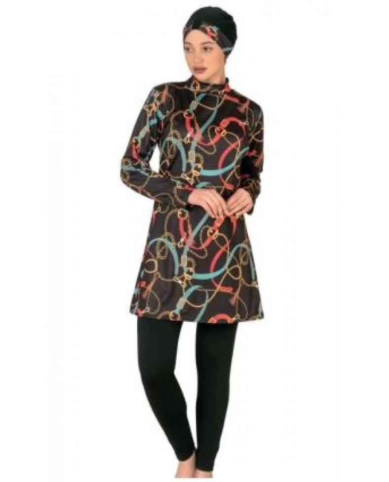 Fantasy 3412  Bayan Desenli Tesettür Mayo