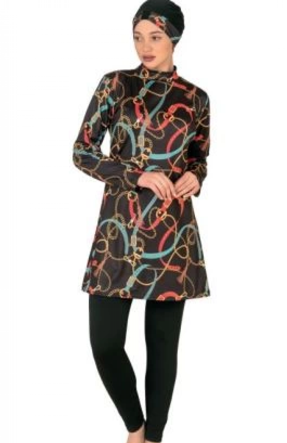 Fantasy 3412  Bayan Desenli Tesettür Mayo