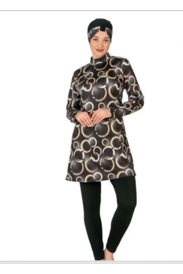 Fantasy 3414 Bayan Desenli Tesettür Mayo