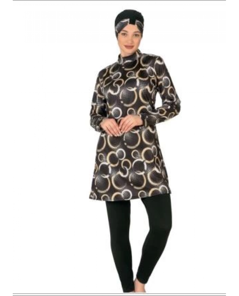 Fantasy 3414 Bayan Desenli Tesettür Mayo