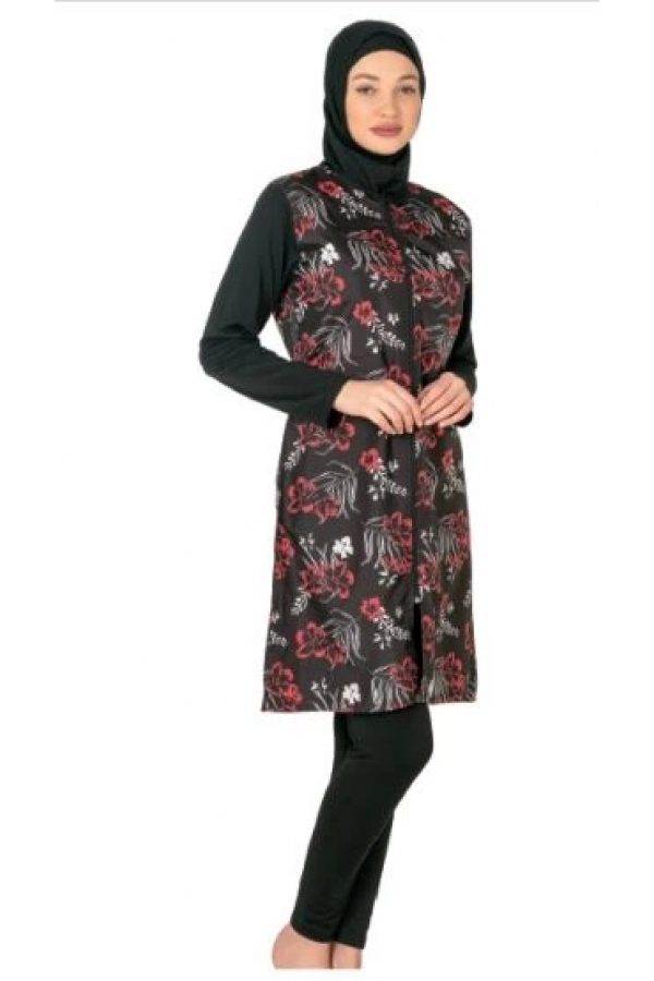 Fantasy 3435 Bayan Desenli Tesettür Mayo