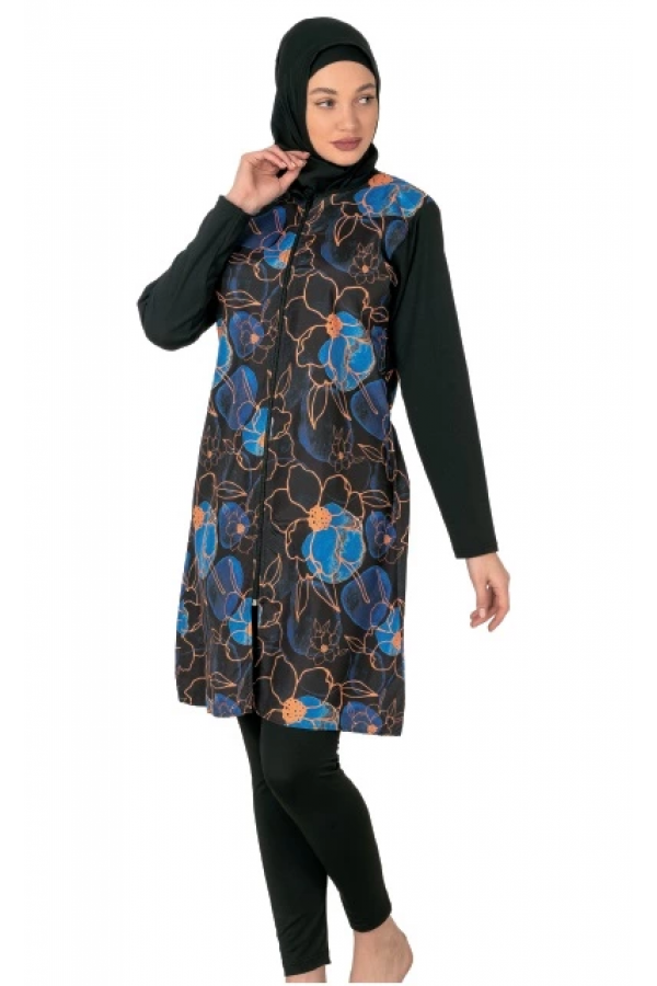 Fantasy 3440 Bayan Desenli Tesettür Mayo