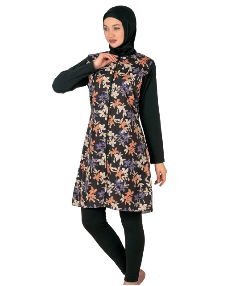 Fantasy 3442 Bayan Desenli Tesettür Mayo