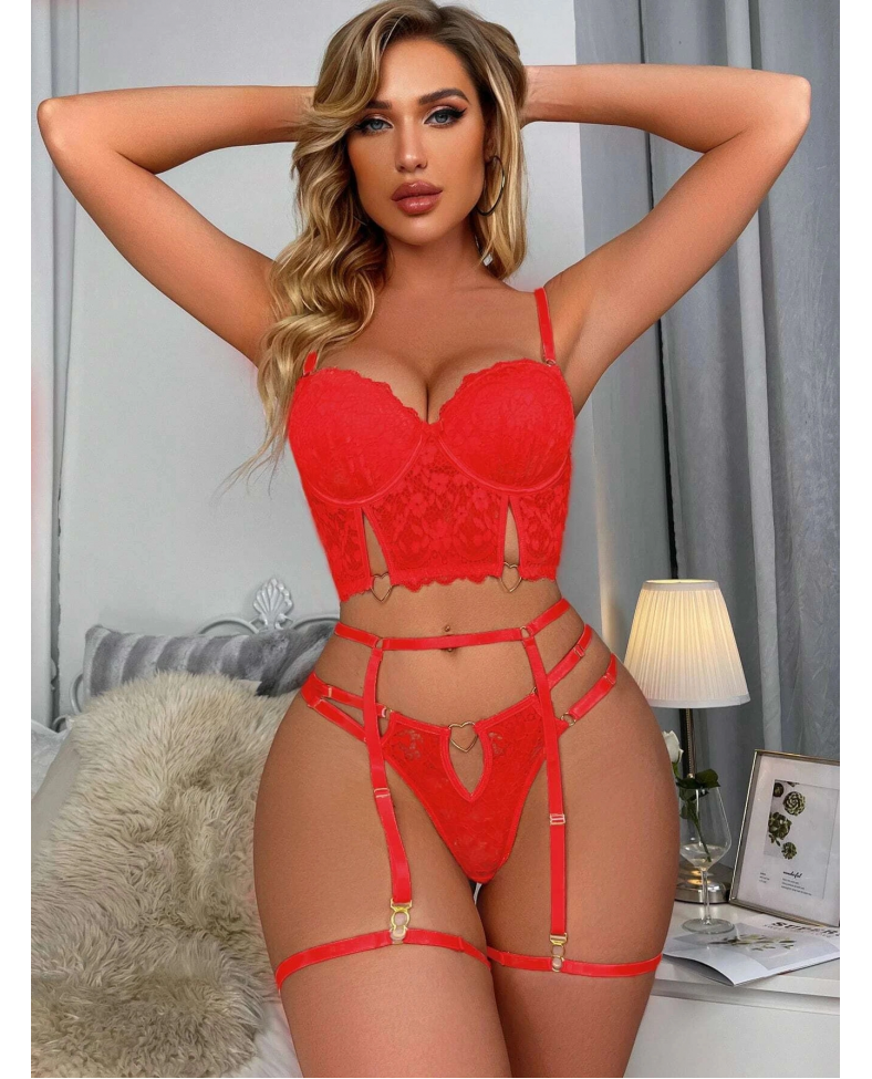 For Dreams 8406 Seksi Siyah Büstiyerli Takım