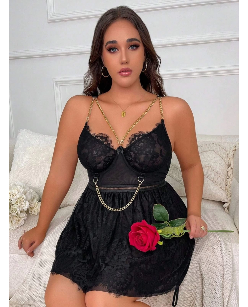 For Dreams 8487 Bayan Battal Fantazi Elbise Gecelik