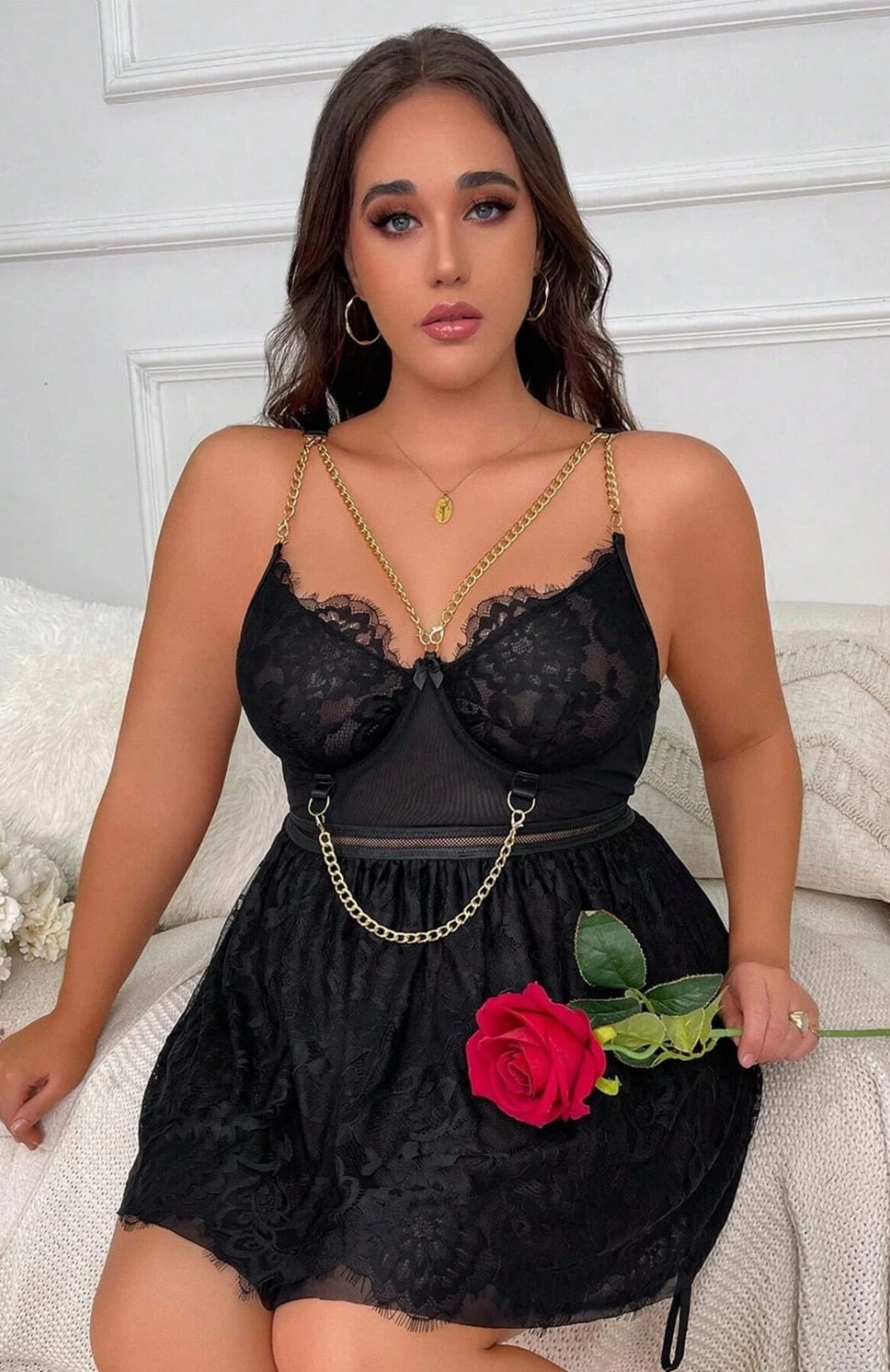 For Dreams 8487 Bayan Battal Fantazi Elbise Gecelik