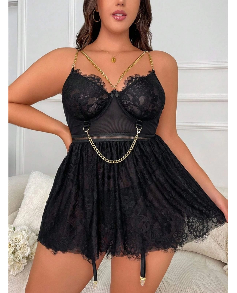 For Dreams 8487 Bayan Battal Fantazi Elbise Gecelik