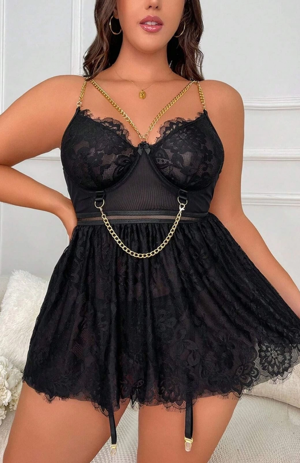 For Dreams 8487 Bayan Battal Fantazi Elbise Gecelik