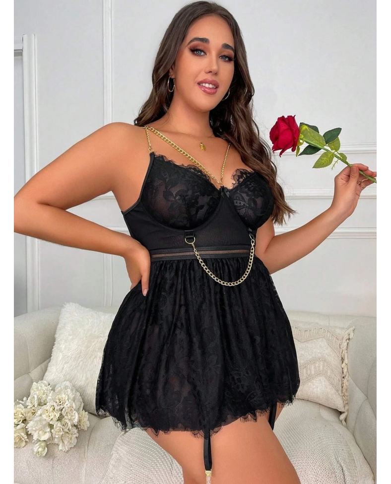 For Dreams 8487 Bayan Battal Fantazi Elbise Gecelik