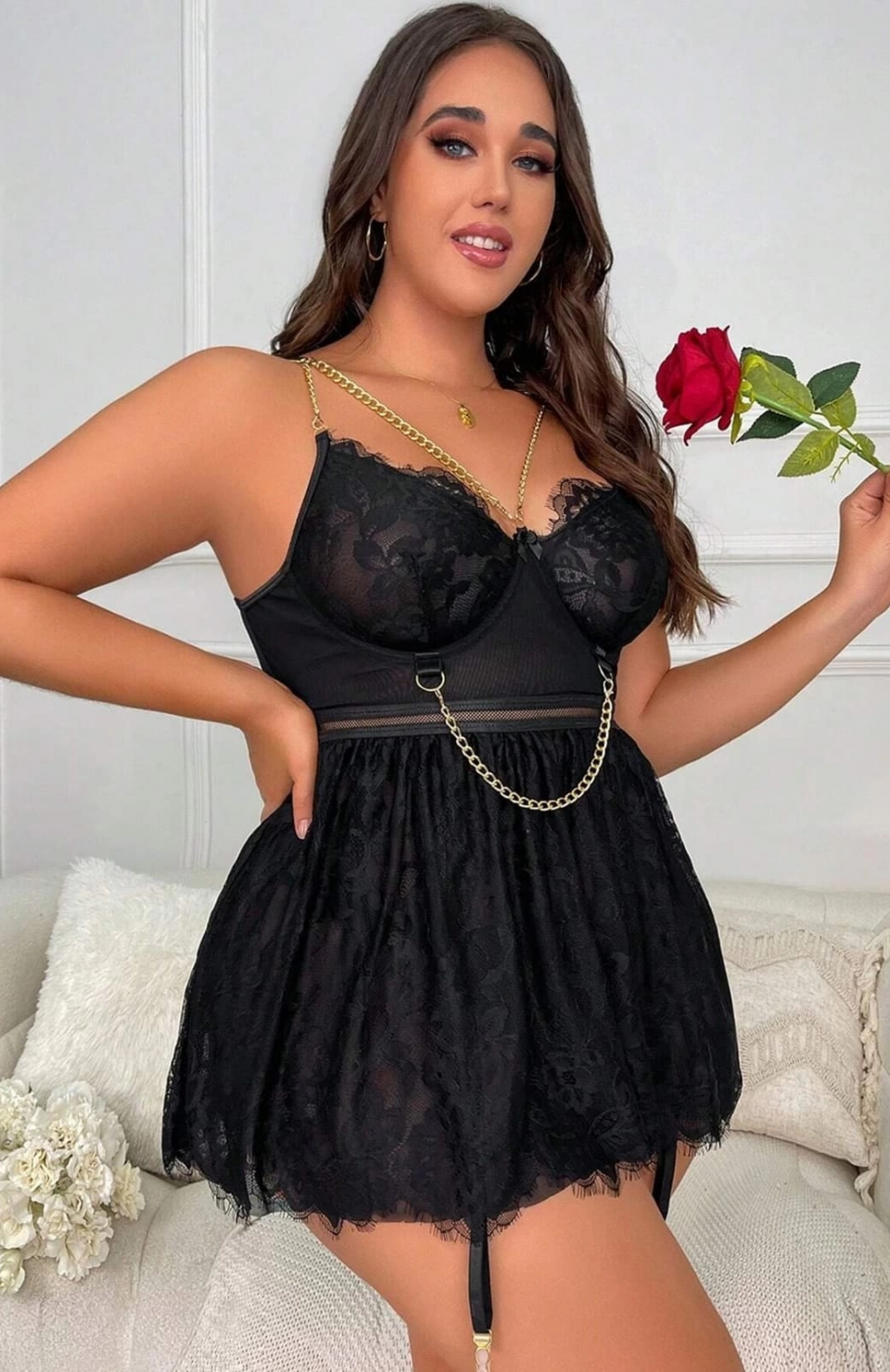 For Dreams 8487 Bayan Battal Fantazi Elbise Gecelik