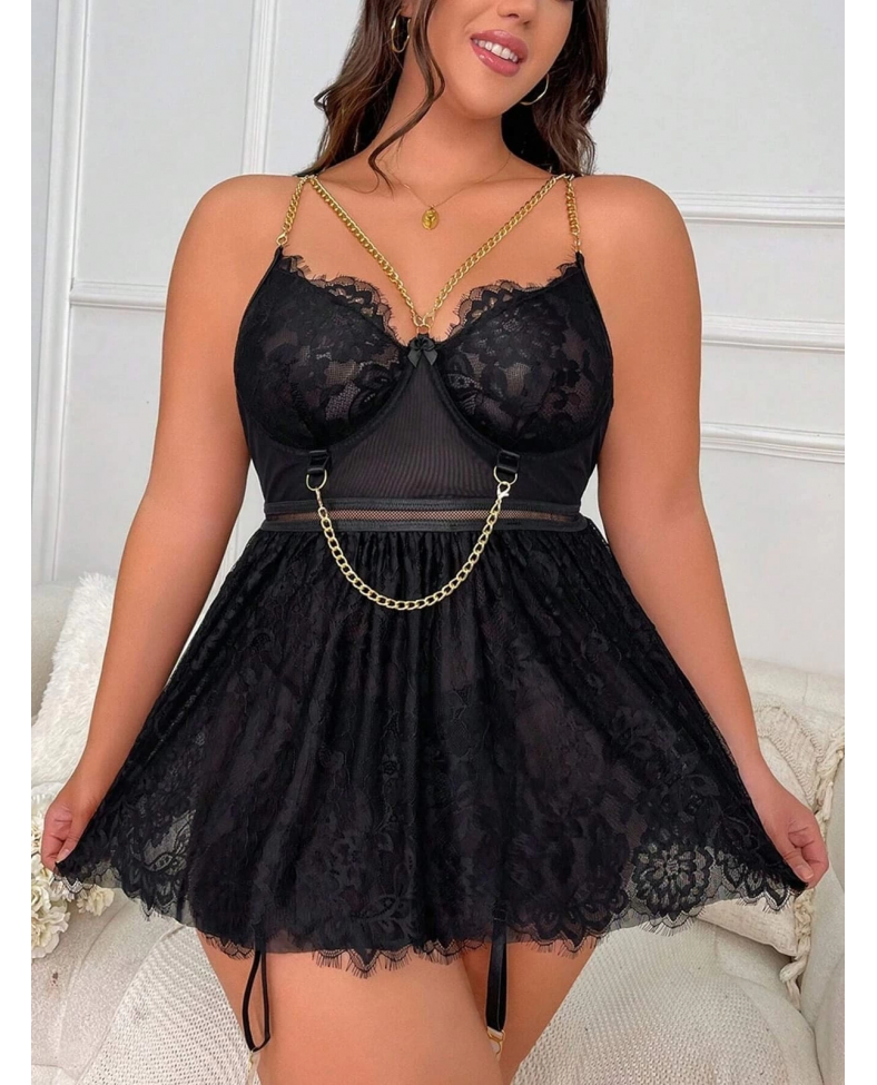 For Dreams 8487 Bayan Battal Fantazi Elbise Gecelik