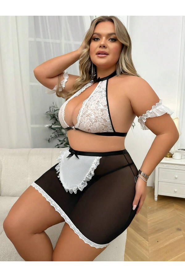 For Dreams 8489 Kadın Büyük Beden Hizmetçi Kostümü