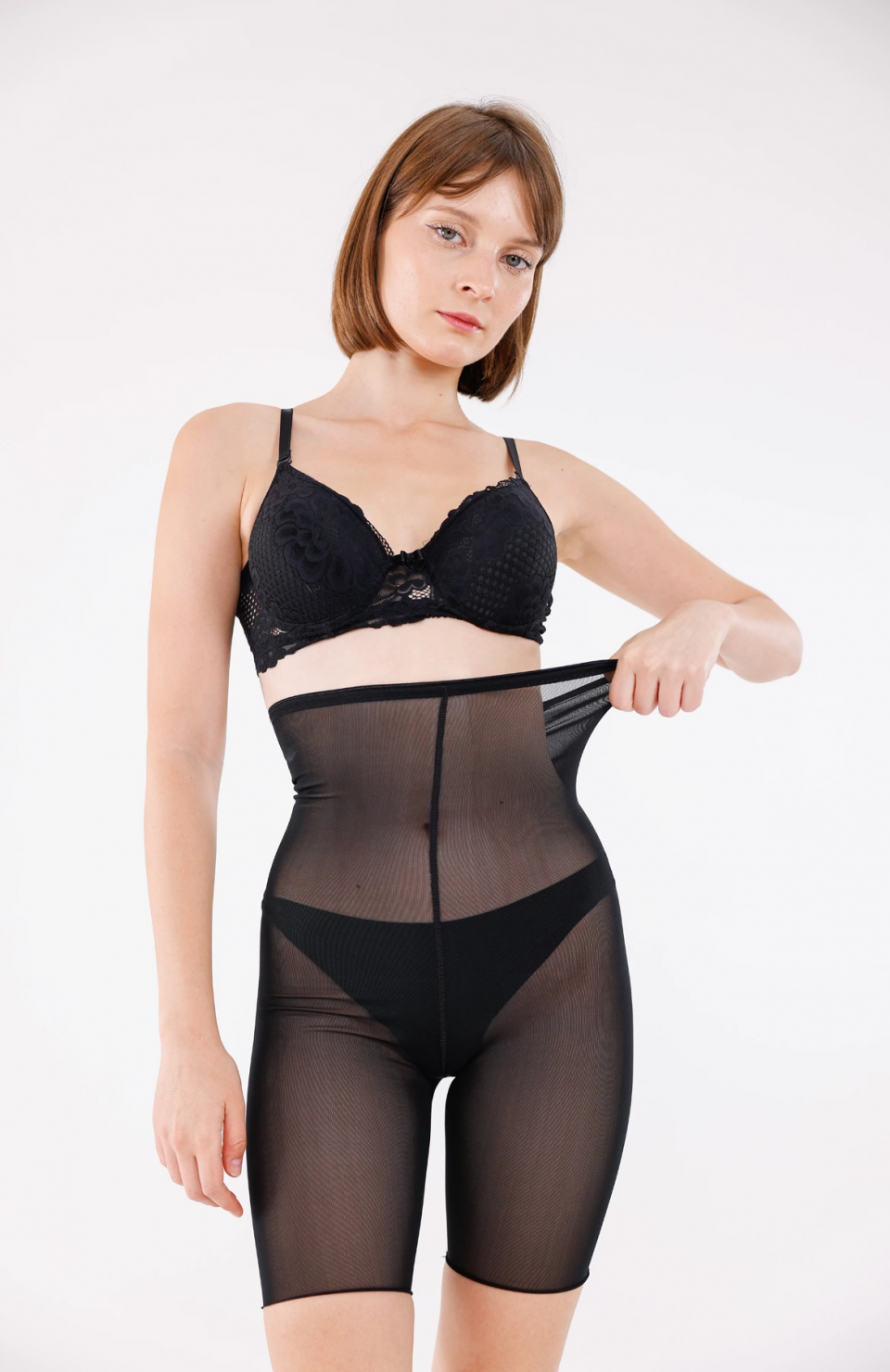 Freshness 0007 Lazer Kesim Tül Yüksek Bel Şort Korse