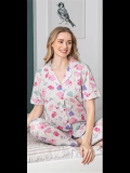 Freshness 107 Fil Desenli Patlı Kısa Kol Pijama Takımı
