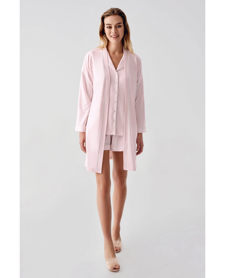 Freshness 324 Kadın 4'Lü Sabahlıklı Şorlu Pijama Takımı