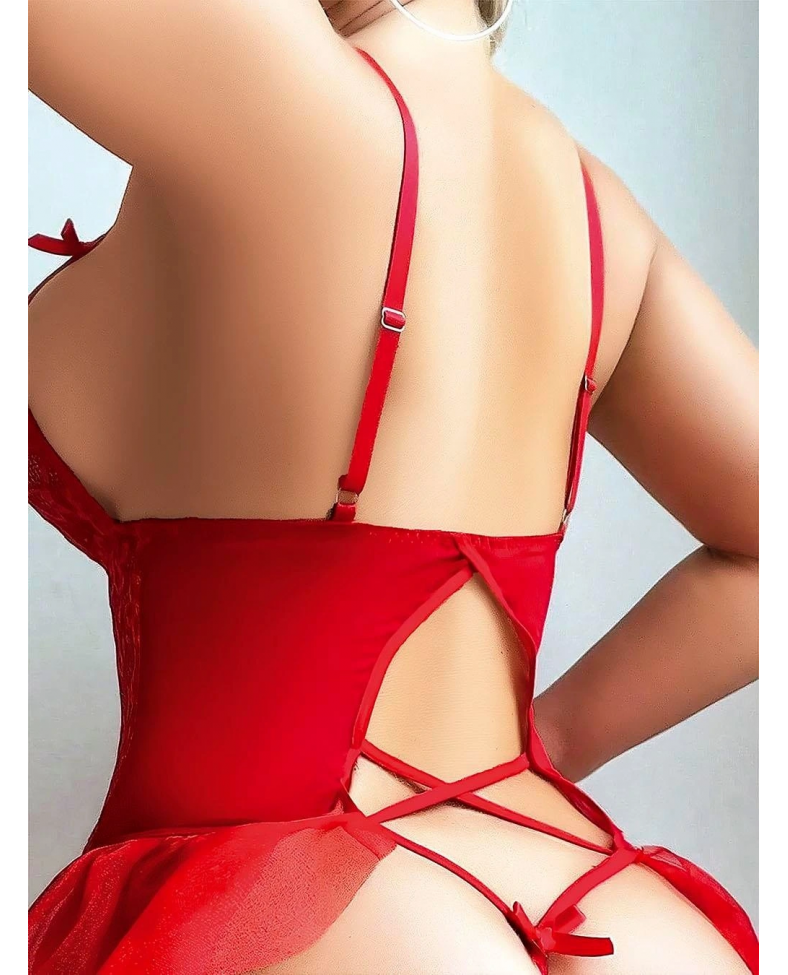 Freshness 3670 Dantel Detaylı Önü Dekolteli Fantezi Babydoll