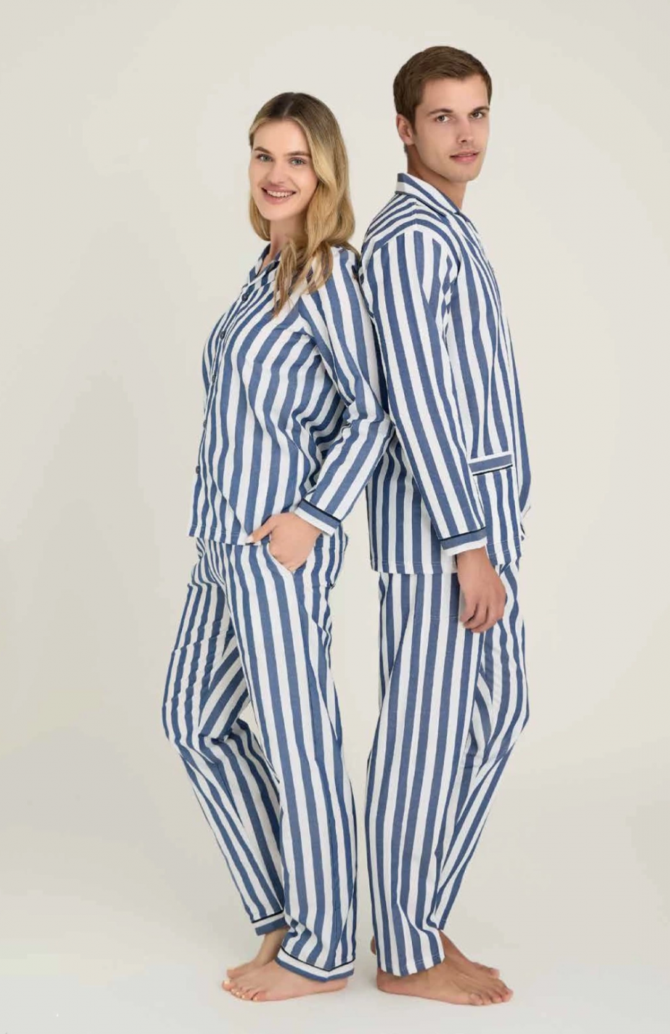 Freshness 4007 Kadın Uzun Kol Çizgili Gaffuriye Pijama Takımı