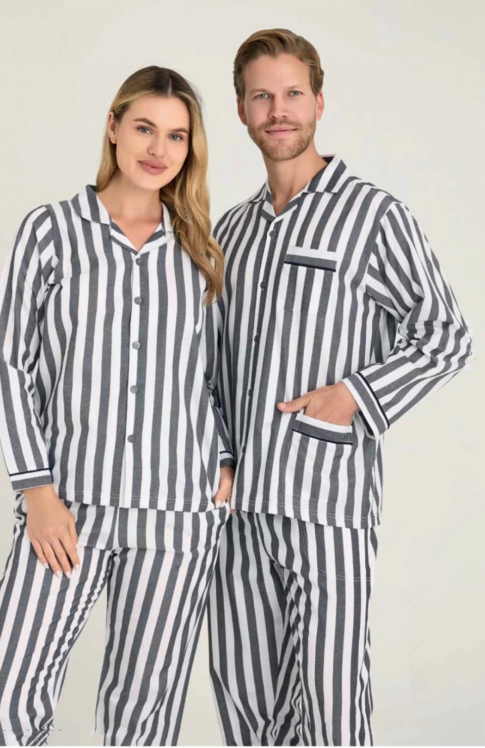 Freshness 4007 Kadın Uzun Kol Çizgili Gaffuriye Pijama Takımı