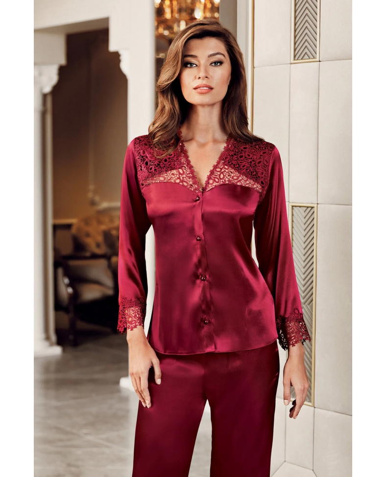 Freshness 9600-PT Saten Dantel Detay Pijama Takım