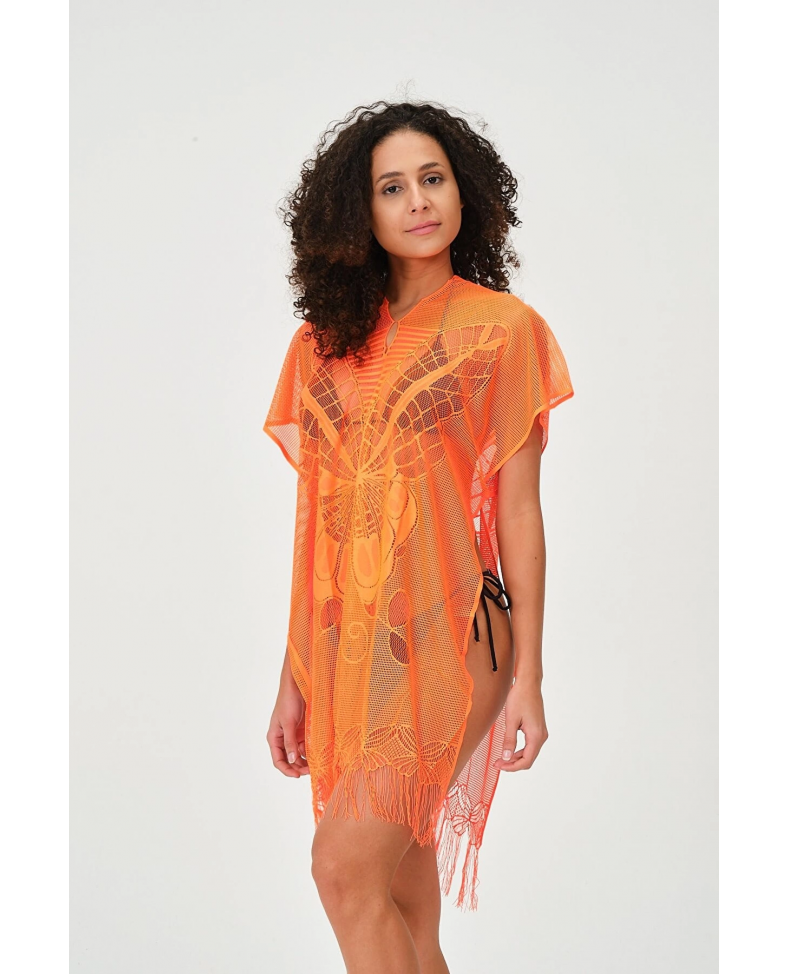 Freshness Kadın Dantelli Kelebek Desen Ve Düz Püsküllü File Pareo Somersan Giyim | Kadın, Erkek ve Çocuk Moda
