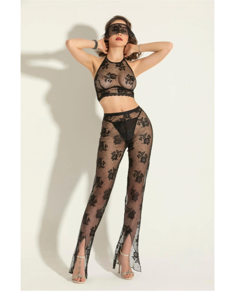 Gallipoli 6154 Fantezi Transparan Bralet, Pantolon Takım