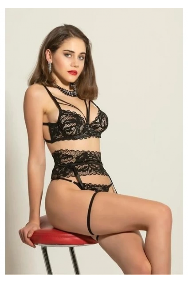 Gallipoli 6222 Fantezi Sütyen Jartiyer String Takım