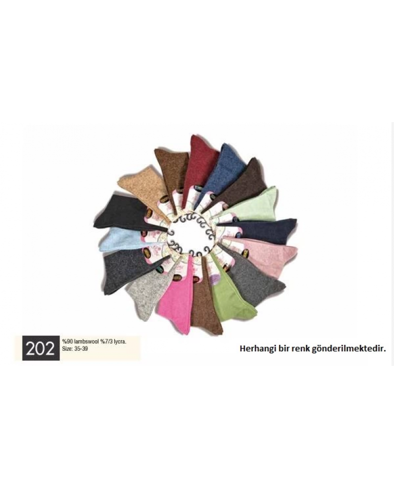 Gama 202 Kadın Düz Model Yün Soket Çorap