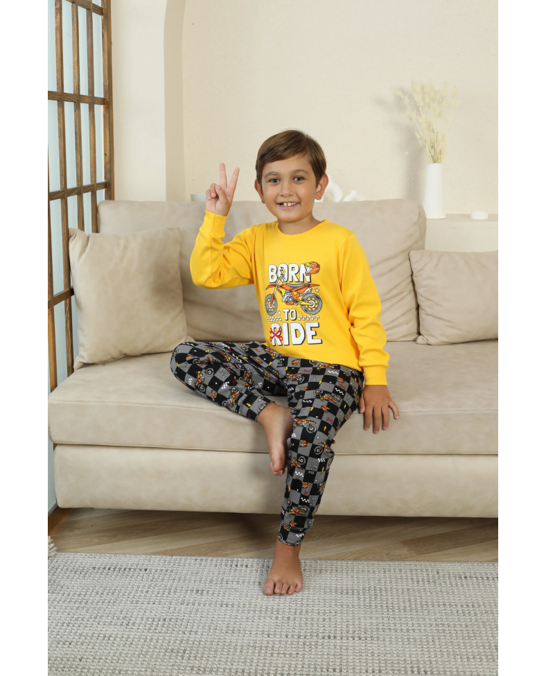 Kapitex 7101 Erkek Çocuk Uzun Kol Pijama Takımı