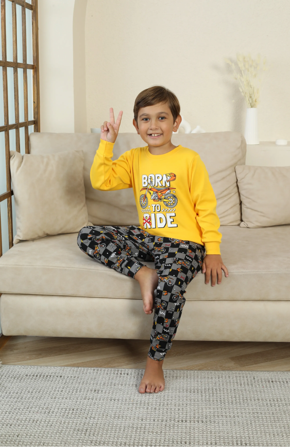 Kapitex 7101 Erkek Çocuk Uzun Kol Pijama Takımı