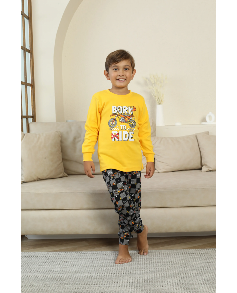 Kapitex 7101 Erkek Çocuk Uzun Kol Pijama Takımı
