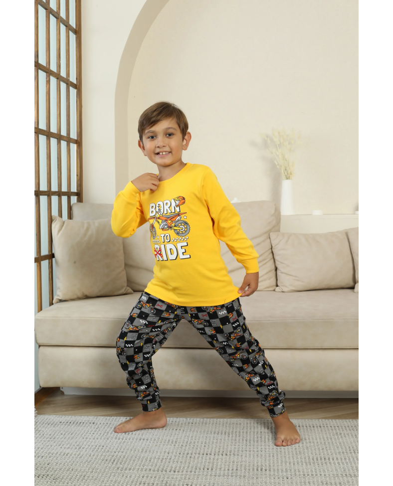 Kapitex 7101 Erkek Çocuk Uzun Kol Pijama Takımı