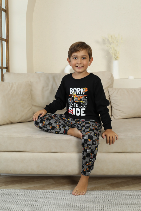 Kapitex 7101 Erkek Çocuk Uzun Kol Pijama Takımı