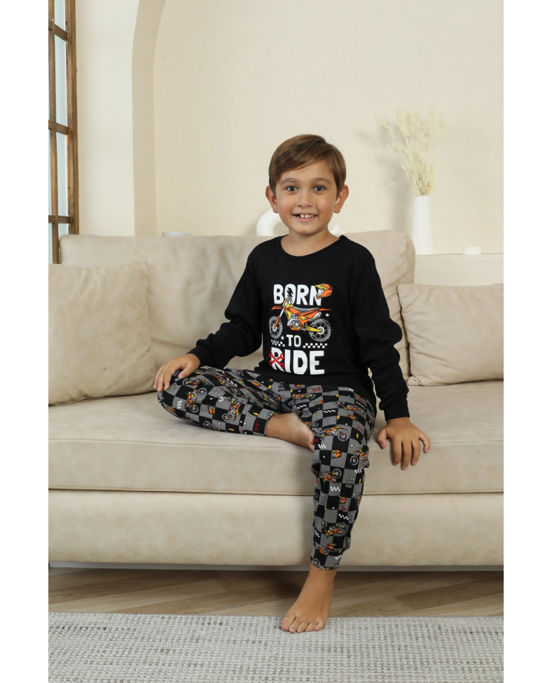 Kapitex 7101 Erkek Çocuk Uzun Kol Pijama Takımı