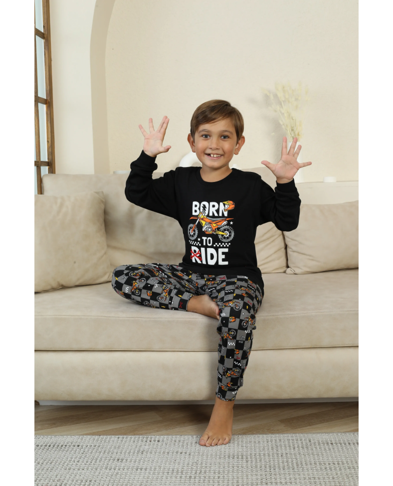 Kapitex 7101 Erkek Çocuk Uzun Kol Pijama Takımı