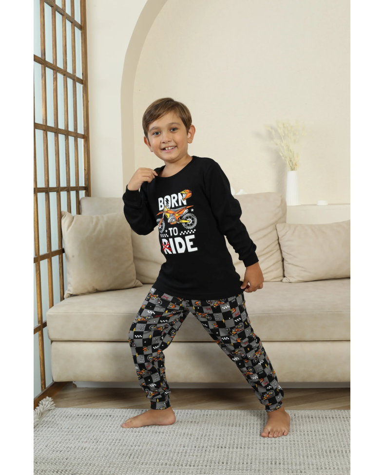 Kapitex 7101 Erkek Çocuk Uzun Kol Pijama Takımı