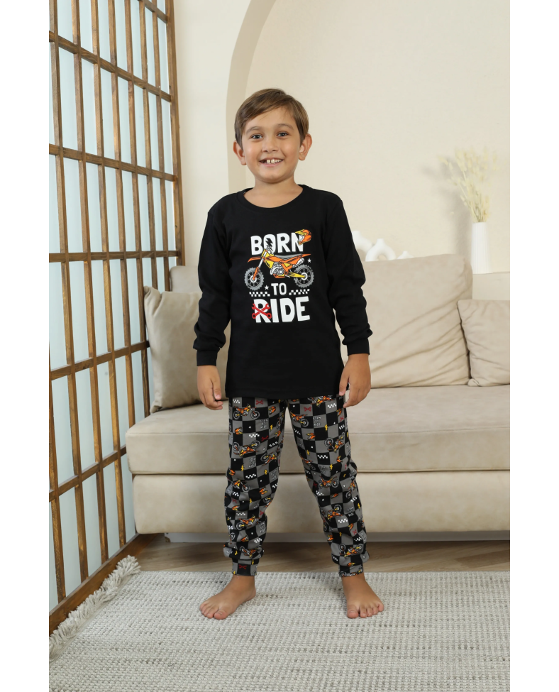 Kapitex 7101 Erkek Çocuk Uzun Kol Pijama Takımı